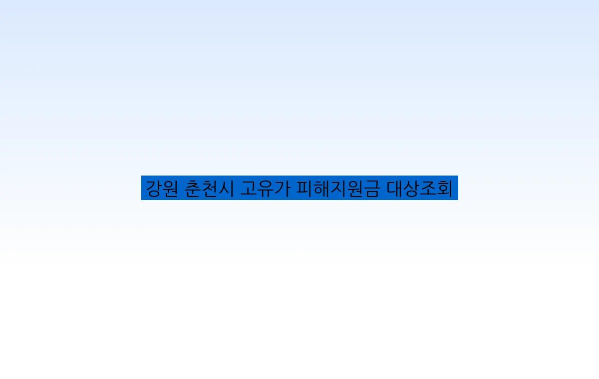강원 춘천시 고유가 피해지원금 대상조회
