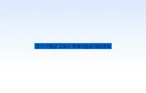 경기 가평군 고유가 피해지원금 대상조회