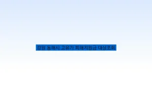 강원 동해시 고유가 피해지원금 대상조회