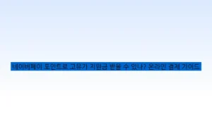 네이버페이 포인트로 고유가 지원금 받을 수 있나? 온라인 결제 가이드