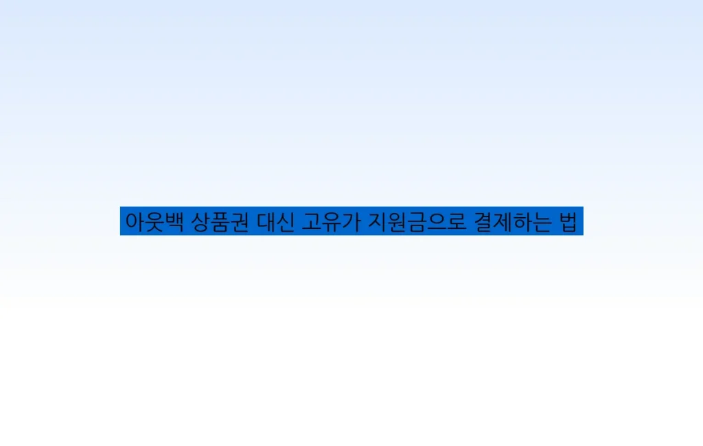 아웃백 상품권 대신 고유가 지원금으로 결제하는 법