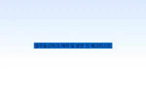 광주동산파크 예약 및 방문 전 체크리스트