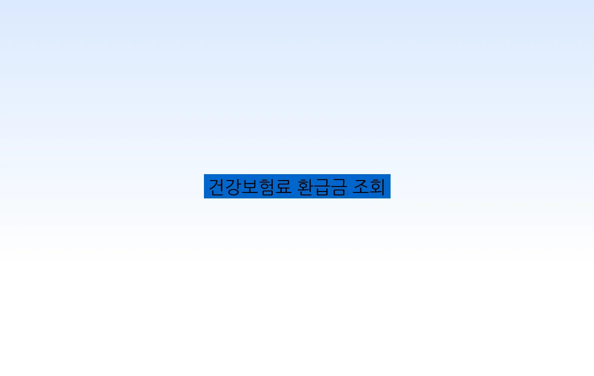 건강보험료 환급금 조회